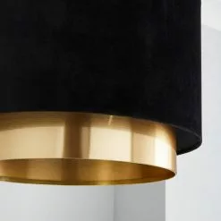 Dunelm Nesa Gold Black Velvet 2 Tier Shade -all lighting Sales Store 30755587 alt02