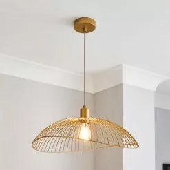 Elements Jaula Gold 1 Light Ceiling Fitting