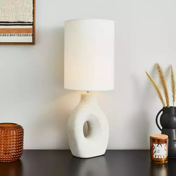 Dunelm Dinah Sculptural White Table Lamp 3 Dunelm Dinah Sculptural White Table Lamp