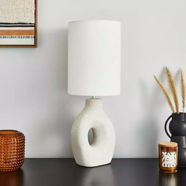Dunelm Dinah Sculptural White Table Lamp 4 Dunelm Dinah Sculptural White Table Lamp - Image 2