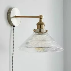 Dunelm Logan Glass Plug In Easy Fit Wall Light 9 Dunelm Logan Glass Plug In Easy Fit Wall Light -all lighting Sales Store 30755761 alt01