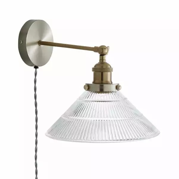 Dunelm Logan Glass Plug In Easy Fit Wall Light 7 Dunelm Logan Glass Plug In Easy Fit Wall Light - Image 5