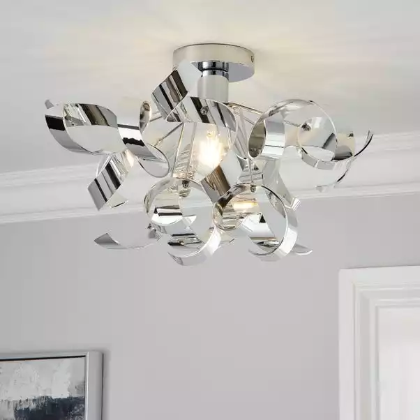 Dunelm Iris Semi Flush Ceiling Fitting 3 Dunelm Iris Semi Flush Ceiling Fitting