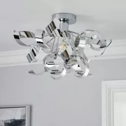 Dunelm Iris Semi Flush Ceiling Fitting 9 Dunelm Iris Semi Flush Ceiling Fitting -all lighting Sales Store 30755764 alt01