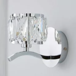 Dunelm Kleio Glass Chrome Wall Light Twin Pack -all lighting Sales Store 30762443 alt02