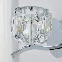 Dunelm Kleio Glass Chrome Wall Light Twin Pack -all lighting Sales Store 30762443 alt03