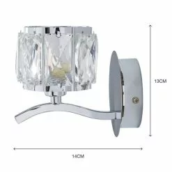 Dunelm Kleio Glass Chrome Wall Light Twin Pack -all lighting Sales Store 30762443 alt05