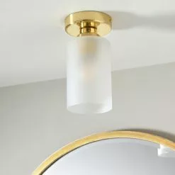 Dunelm Fryer Bathroom 1 Light Flush Ceiling Gold 9 Dunelm Fryer Bathroom 1 Light Flush Ceiling Gold -all lighting Sales Store 30766172 alt01