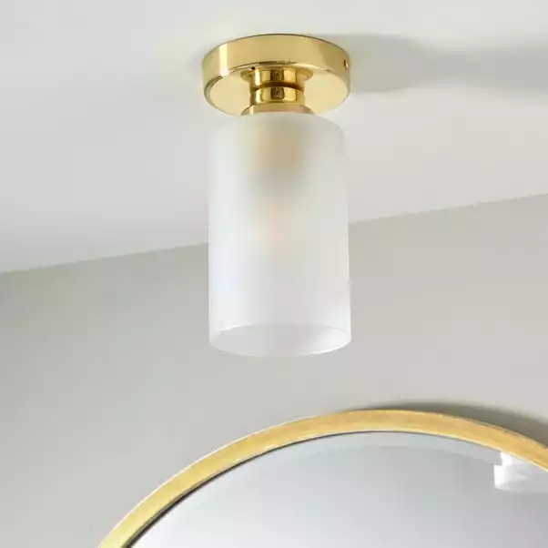 Dunelm Fryer Bathroom 1 Light Flush Ceiling Gold 4 Dunelm Fryer Bathroom 1 Light Flush Ceiling Gold - Image 2