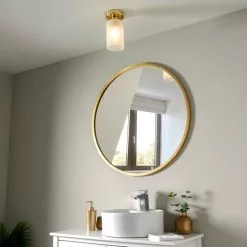 Dunelm Fryer Bathroom 1 Light Flush Ceiling Gold 10 Dunelm Fryer Bathroom 1 Light Flush Ceiling Gold -all lighting Sales Store 30766172 alt02