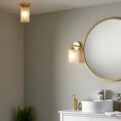 Dunelm Fryer Bathroom 1 Light Flush Ceiling Gold 13 Dunelm Fryer Bathroom 1 Light Flush Ceiling Gold -all lighting Sales Store 30766172 alt05