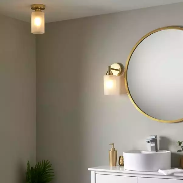 Dunelm Fryer Bathroom 1 Light Flush Ceiling Gold 8 Dunelm Fryer Bathroom 1 Light Flush Ceiling Gold - Image 6