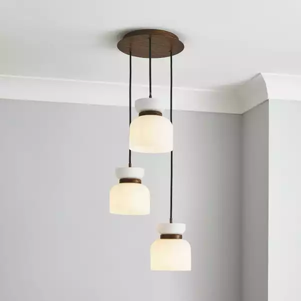 Dunelm Tien Walnut 3 Light Cluster Ceiling Fitting 3 Dunelm Tien Walnut 3 Light Cluster Ceiling Fitting