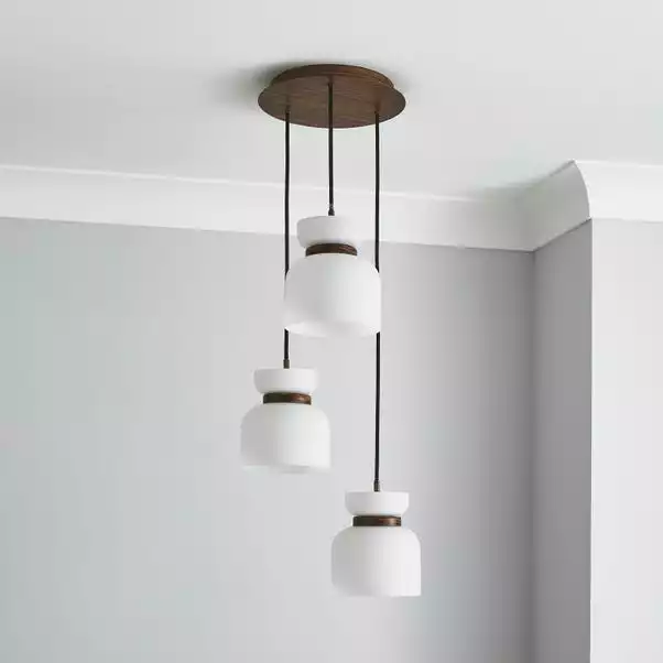 Dunelm Tien Walnut 3 Light Cluster Ceiling Fitting 4 Dunelm Tien Walnut 3 Light Cluster Ceiling Fitting - Image 2