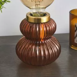 Dunelm Nolan Ribbed Glass Table Lamp Base -all lighting Sales Store 30766247 alt02