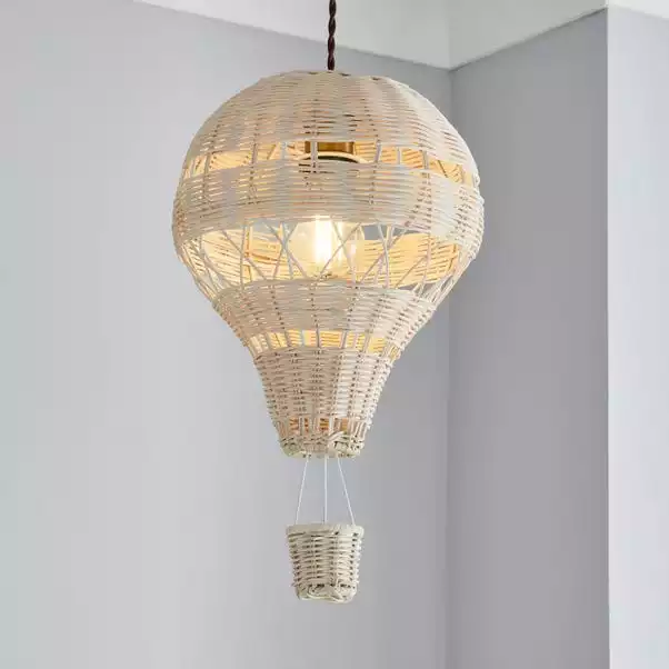 Dunelm Hot Air Balloon Rattan Easy Fit Pendant 3 Dunelm Hot Air Balloon Rattan Easy Fit Pendant