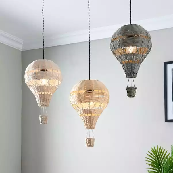 Dunelm Hot Air Balloon Rattan Easy Fit Pendant 6 Dunelm Hot Air Balloon Rattan Easy Fit Pendant - Image 4