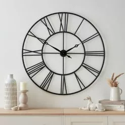 Dunelm Skeleton Clock 100cm Black