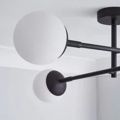 Dunelm Tela Bathroom 4 Light Ceiling Fitting Black -all lighting Sales Store 30769125 alt02