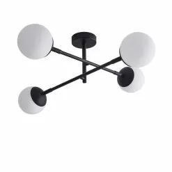 Dunelm Tela Bathroom 4 Light Ceiling Fitting Black -all lighting Sales Store 30769125 alt05
