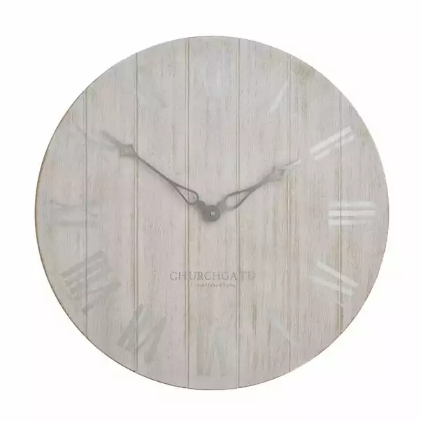 Churchgate Distressed Wooden 60cm Clock Cream 5 Churchgate Distressed Wooden 60cm Clock Cream - Image 3