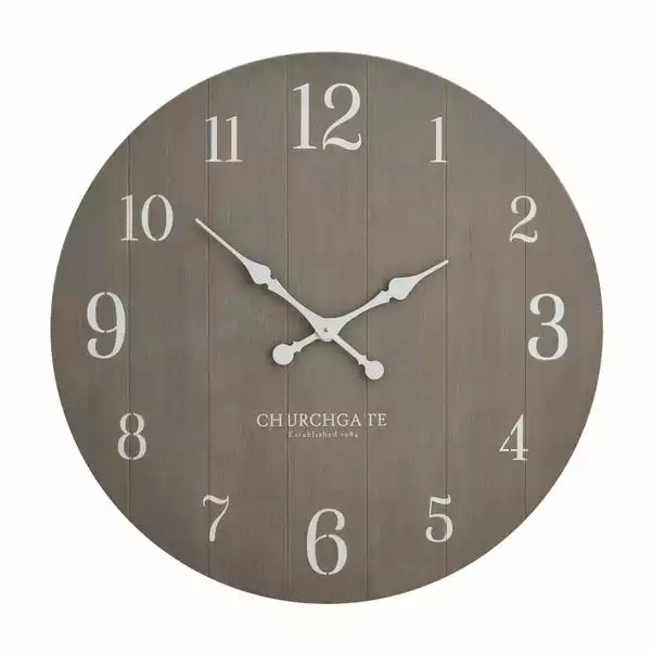 Churchgate Distressed Wooden 80cm Clock Grey 5 Churchgate Distressed Wooden 80cm Clock Grey - Image 3