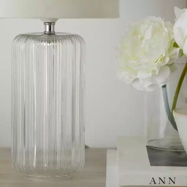 Dunelm Christine Ribbed Glass Table Lamp 5 Dunelm Christine Ribbed Glass Table Lamp - Image 3