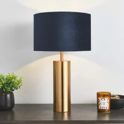 all lighting Sales Store 30 Dunelm Nesa Brushed Gold And Navy Touch Table Lamp