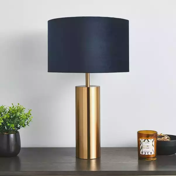 Dunelm Nesa Brushed Gold And Navy Touch Table Lamp 4 Dunelm Nesa Brushed Gold And Navy Touch Table Lamp - Image 2