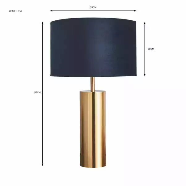 Dunelm Nesa Brushed Gold And Navy Touch Table Lamp 7 Dunelm Nesa Brushed Gold And Navy Touch Table Lamp - Image 5