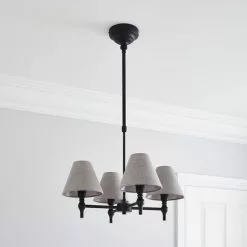 Dorma Bedford 4 Light Black Ceiling Fitting -all lighting Sales Store 30770066 alt06