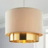 Dunelm Nesa Two Tier Brushed Gold Velvet Shade 2 Dunelm Nesa Two Tier Brushed Gold Velvet Shade -all lighting Sales Store 30770069