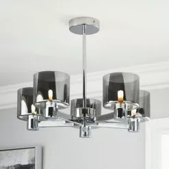 all lighting Sales Store 32 Dunelm Erin Ceiling 5 Light Smoked Ceiling Fitting