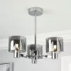 Dunelm Erin Ceiling 3 Light Smoked Ceiling Fitting -all lighting Sales Store 30770082