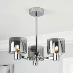 all lighting Sales Store 34 Dunelm Erin Ceiling 3 Light Smoked Ceiling Fitting