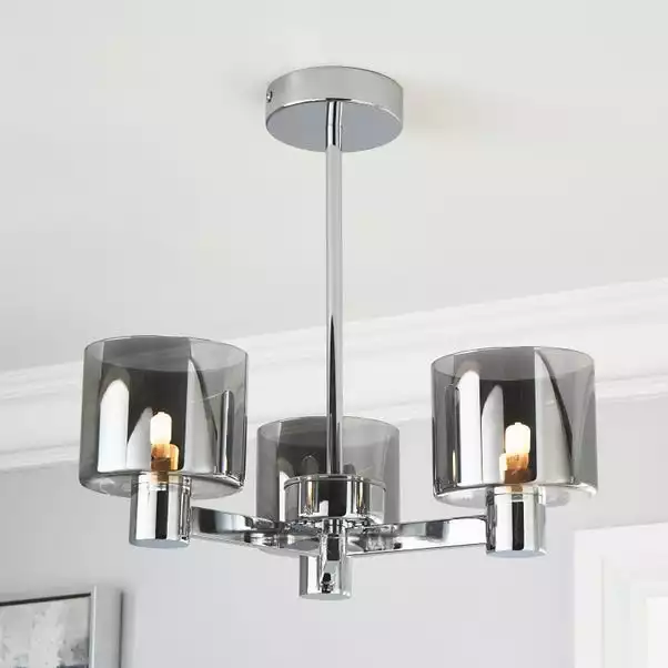 Dunelm Erin Ceiling 3 Light Smoked Ceiling Fitting 3 Dunelm Erin Ceiling 3 Light Smoked Ceiling Fitting