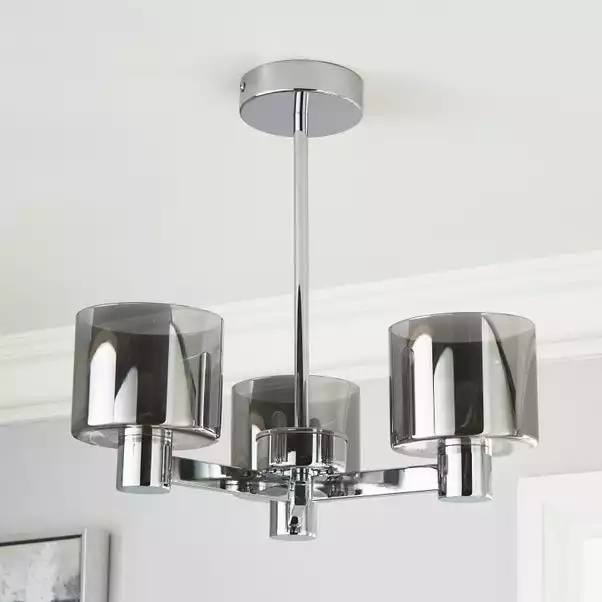 Dunelm Erin Ceiling 3 Light Smoked Ceiling Fitting 4 Dunelm Erin Ceiling 3 Light Smoked Ceiling Fitting - Image 2