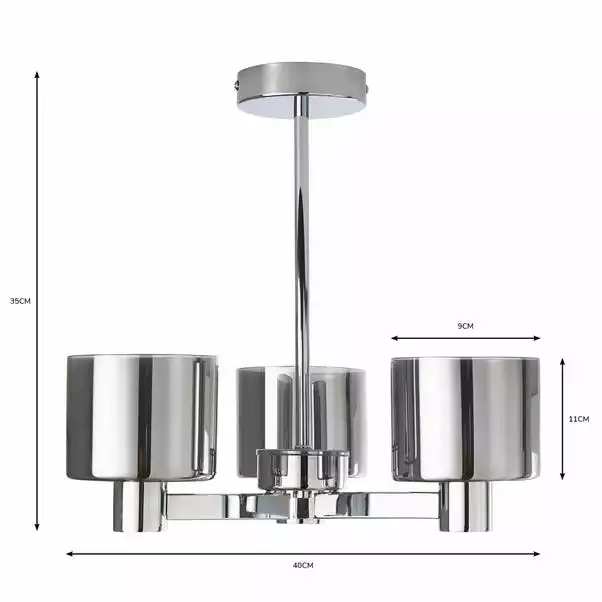 Dunelm Erin Ceiling 3 Light Smoked Ceiling Fitting 8 Dunelm Erin Ceiling 3 Light Smoked Ceiling Fitting - Image 6