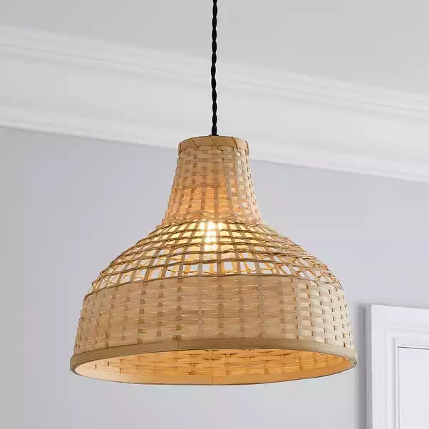 Dunelm Keoni Bamboo Easy Fit Pendant 35cm 3 Dunelm Keoni Bamboo Easy Fit Pendant 35cm