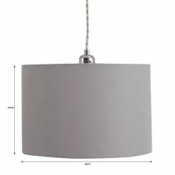 Dunelm Luna Dove Grey Drum Shade 28cm