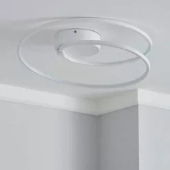 Dunelm Menton Integrated LED Swirl White Semi-Flush Ceiling Fitting 8 Dunelm Menton Integrated LED Swirl White Semi-Flush Ceiling Fitting -all lighting Sales Store 30781658 alt01