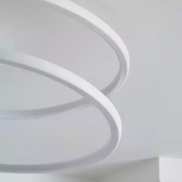 Dunelm Menton Integrated LED Swirl White Semi-Flush Ceiling Fitting 5 Dunelm Menton Integrated LED Swirl White Semi-Flush Ceiling Fitting - Image 3