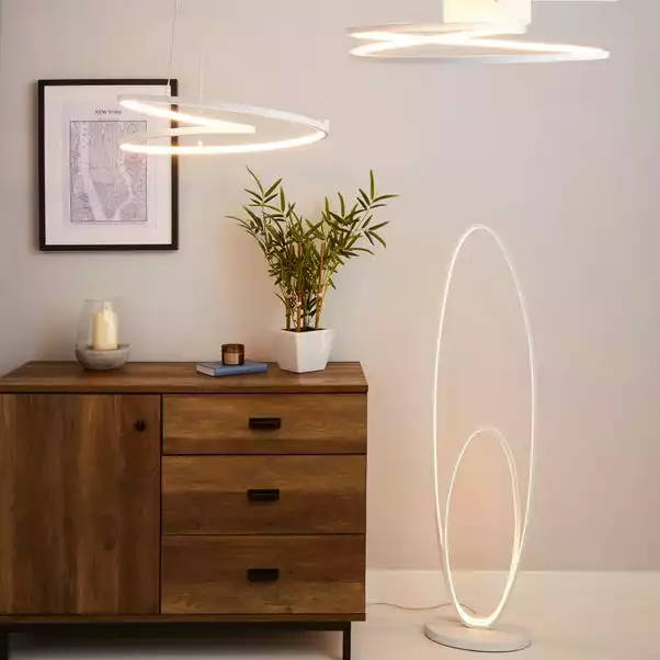Dunelm Menton Integrated LED Swirl White Semi-Flush Ceiling Fitting 7 Dunelm Menton Integrated LED Swirl White Semi-Flush Ceiling Fitting - Image 5