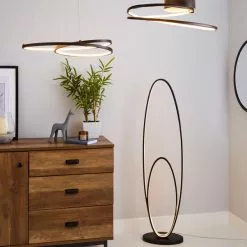 Dunelm Menton Integrated LED Swirl Black Semi-Flush Ceiling Fitting -all lighting Sales Store 30781659 alt04