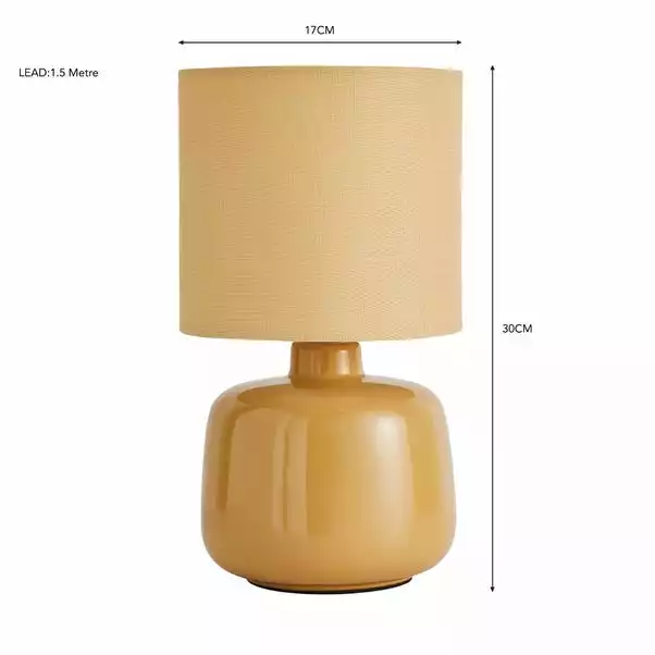 Dunelm Oslo Ochre Ceramic Table Lamp 8 Dunelm Oslo Ochre Ceramic Table Lamp - Image 6