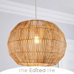 The Edited Life Wicker Woven Easy Fit Pendant Natural