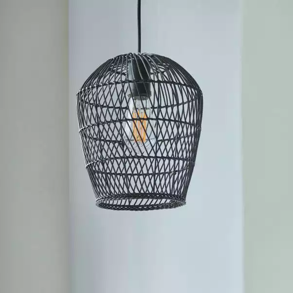 Dunelm Kirra Bathroom 1 Light Pendant Faux Rattan Ceiling Fitting 4 Dunelm Kirra Bathroom 1 Light Pendant Faux Rattan Ceiling Fitting - Image 2