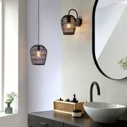 Dunelm Kirra Bathroom 1 Light Pendant Faux Rattan Ceiling Fitting 11 Dunelm Kirra Bathroom 1 Light Pendant Faux Rattan Ceiling Fitting -all lighting Sales Store 30789856 alt04
