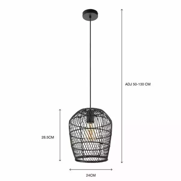 Dunelm Kirra Bathroom 1 Light Pendant Faux Rattan Ceiling Fitting 8 Dunelm Kirra Bathroom 1 Light Pendant Faux Rattan Ceiling Fitting - Image 6