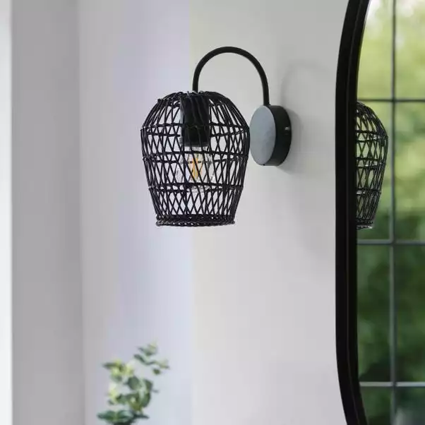 Dunelm Kirra Bathroom Faux Rattan Wall Light 4 Dunelm Kirra Bathroom Faux Rattan Wall Light - Image 2